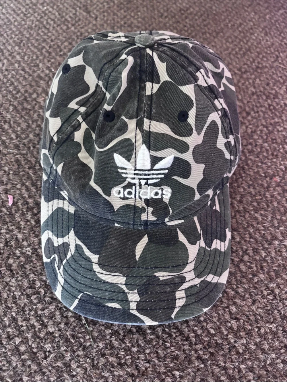 adidas Camo Trefoil Cap - Black & White